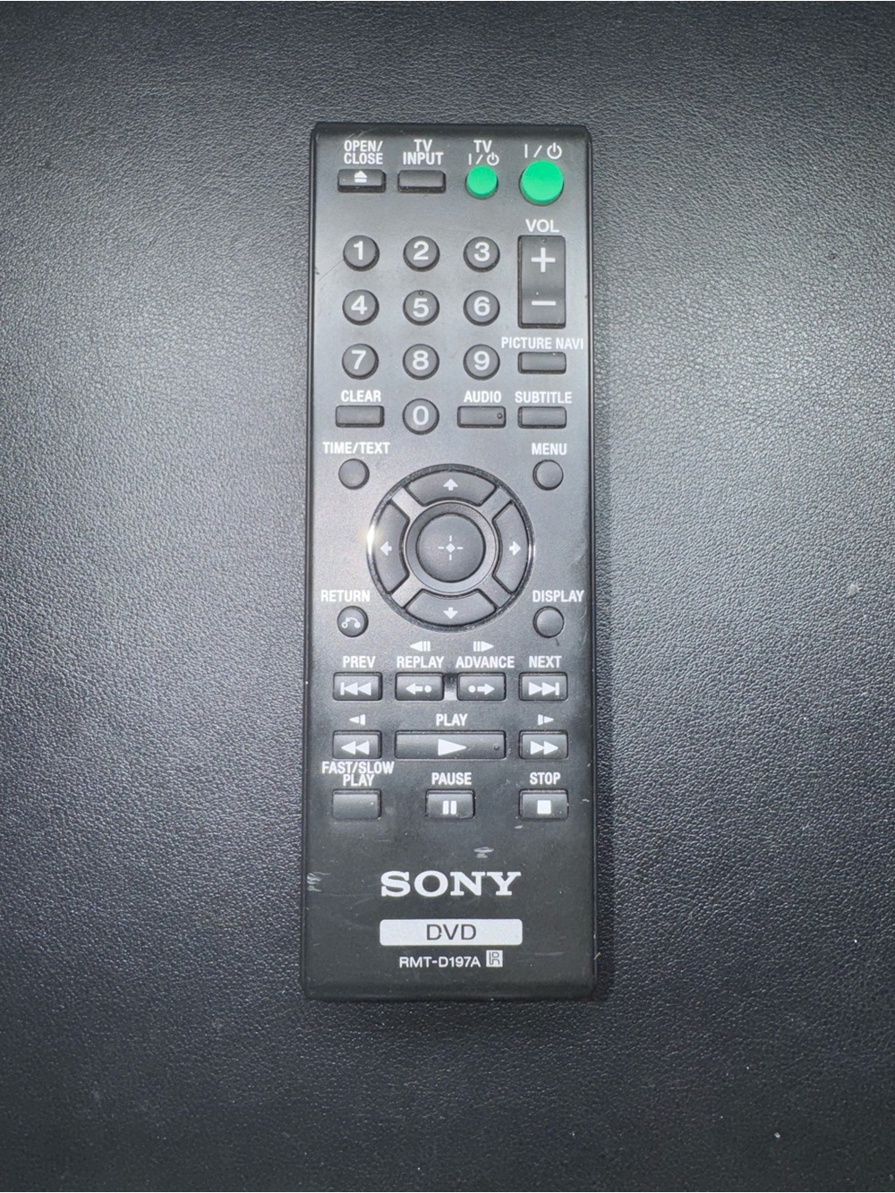 Sony RMT-D197A DVD Remote Control Black Replacement